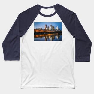 Blue Hour Melbourne Cityscape at Sunset Baseball T-Shirt